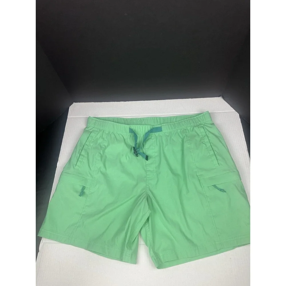 The North Face Class V Belted Shorts Mens XL Green Performance Nylon Hiking